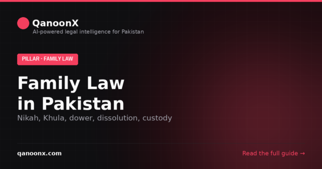 Family law in Pakistan pillar guide from QanoonX