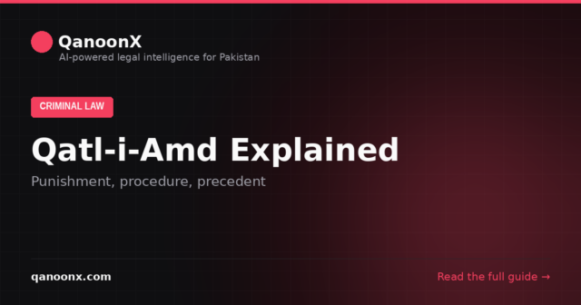 Qatl-i-amd under the Pakistan Penal Code and reported judgments