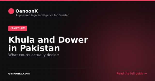 Khula and dower under Pakistani family law and reported case law