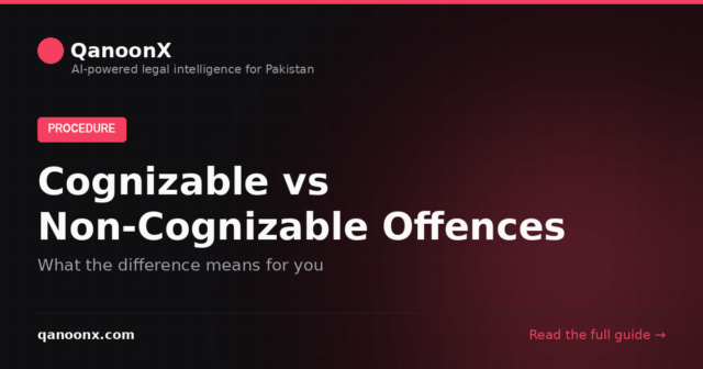 Cognizable and non-cognizable offences under Pakistani criminal procedure